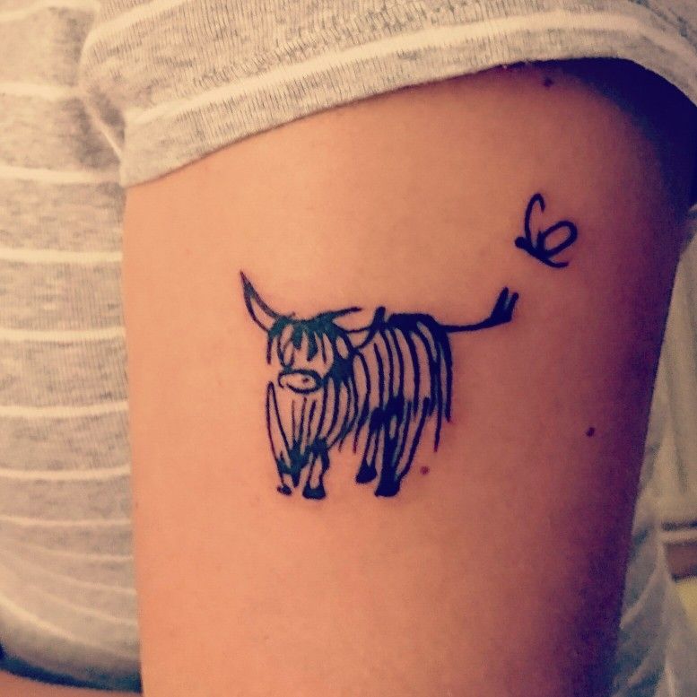 Featured image of post Cute Highland Cow Tattoo